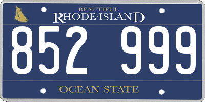 RI license plate 852999