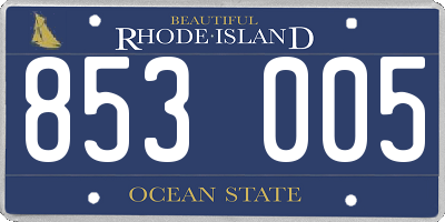 RI license plate 853005