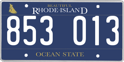 RI license plate 853013