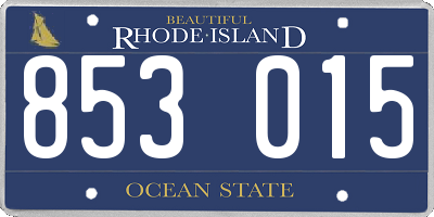 RI license plate 853015