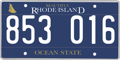 RI license plate 853016