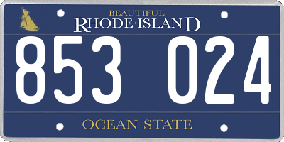 RI license plate 853024