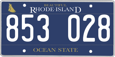 RI license plate 853028