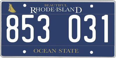 RI license plate 853031