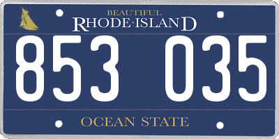 RI license plate 853035