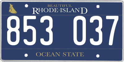 RI license plate 853037