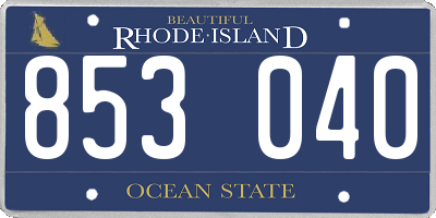 RI license plate 853040