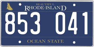 RI license plate 853041