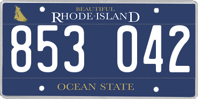 RI license plate 853042