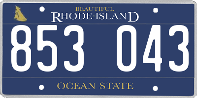 RI license plate 853043