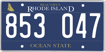 RI license plate 853047