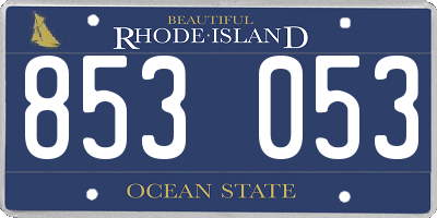 RI license plate 853053