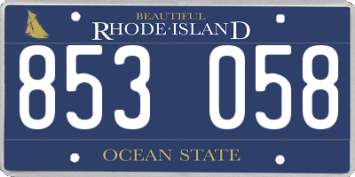 RI license plate 853058