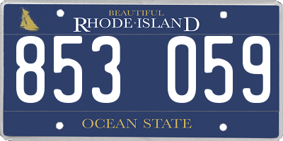 RI license plate 853059