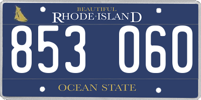 RI license plate 853060