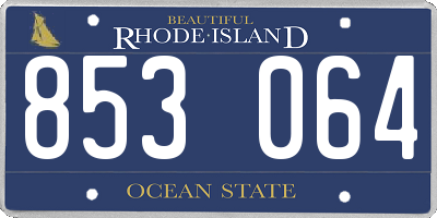 RI license plate 853064