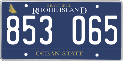 RI license plate 853065