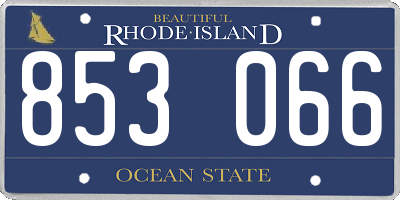 RI license plate 853066