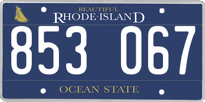 RI license plate 853067