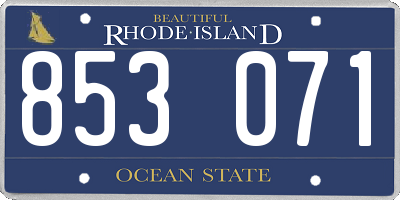RI license plate 853071
