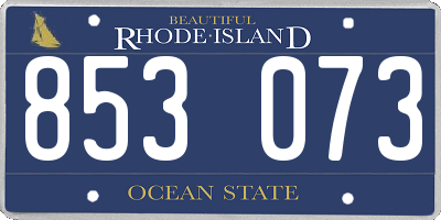 RI license plate 853073