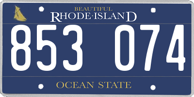 RI license plate 853074