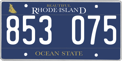 RI license plate 853075