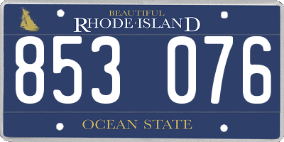 RI license plate 853076