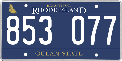 RI license plate 853077