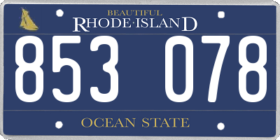 RI license plate 853078