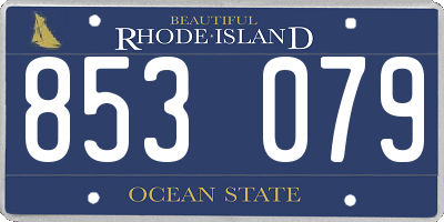 RI license plate 853079