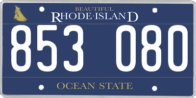 RI license plate 853080