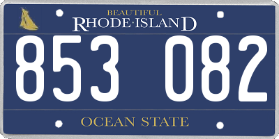 RI license plate 853082