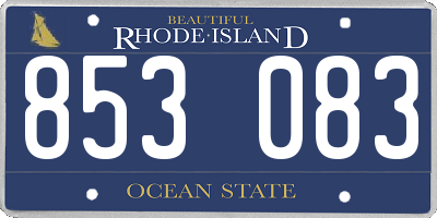 RI license plate 853083