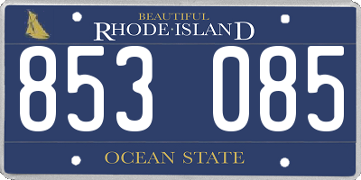 RI license plate 853085