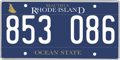 RI license plate 853086