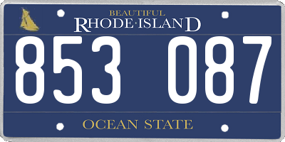 RI license plate 853087