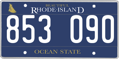 RI license plate 853090