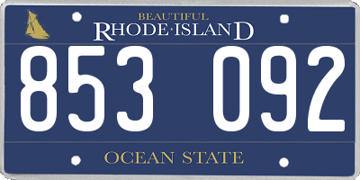 RI license plate 853092