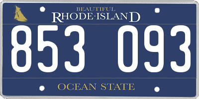 RI license plate 853093