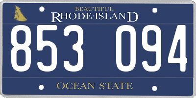 RI license plate 853094