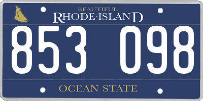 RI license plate 853098