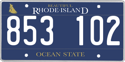 RI license plate 853102