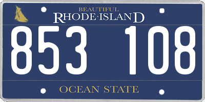 RI license plate 853108