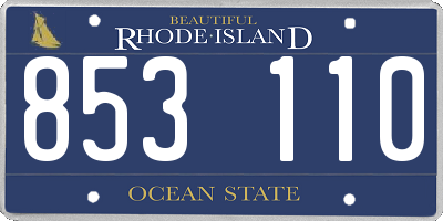 RI license plate 853110