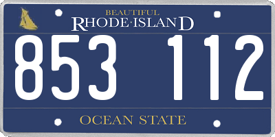 RI license plate 853112