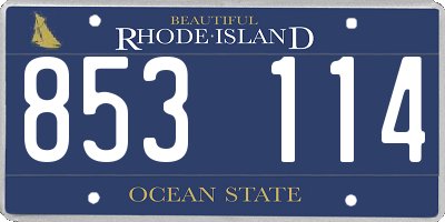 RI license plate 853114