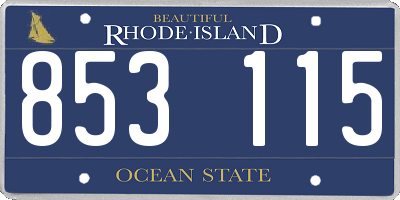 RI license plate 853115
