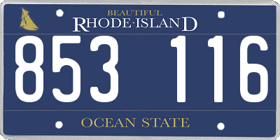RI license plate 853116