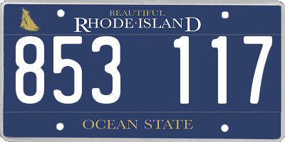 RI license plate 853117